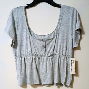 No Boundaries Gray Cropped Top Size XL 16-18